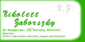 nikolett zaborszky business card